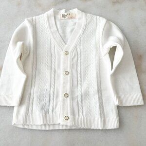 Lilax Baby Boy's White Button-Down Sweater Size - 9 -12 Months